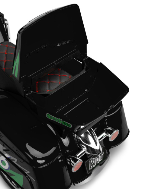 Riot Black trójkołowy motocykl Toyz pojazd na akumulator