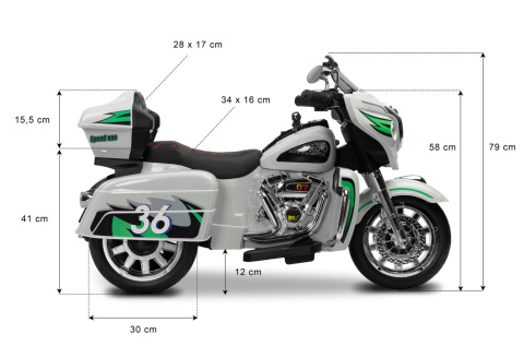 Riot Black trójkołowy motocykl Toyz pojazd na akumulator