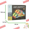 Klocki magnetyczne LED magnetic sticks duże patyczki świecące dla małych dzieci 52 elementy