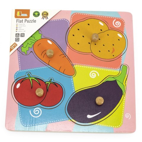 VIGA Drewniane Puzzle Warzywa Układanka Niespodzianka