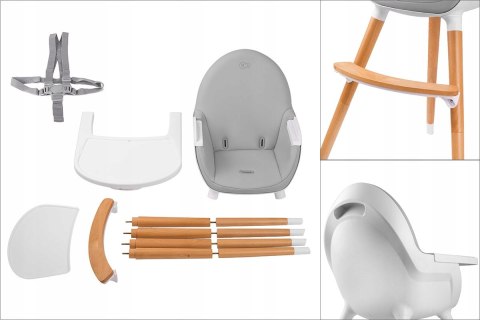 KINDERKRAFT Krzesełko do karmienia FINI gray