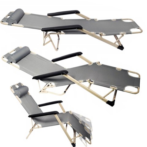 LEŻAK PLAŻOWY OGRODOWY SKŁADANY LEŻANKA MOCNY