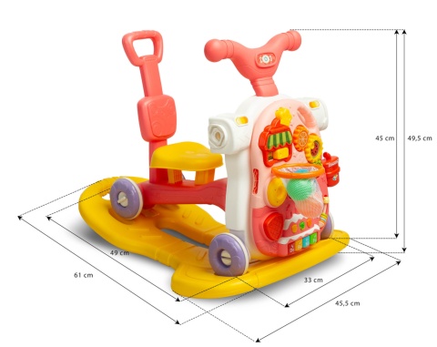 Wielofunkcyjny chodzik 5w1 PINK