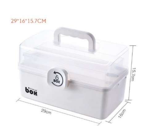 Organizer na leki pojemnik pudełko kasetka apteczka duży XL na zamek skrzynka 29x16x15cm