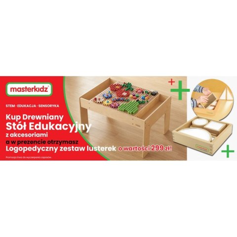 MASTERKIDZ Drewniany Stół Edukacyjny + AKCESORIA STEM WALL