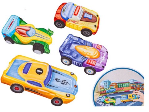 Kreatywny Zestaw Stwórz Odlew DIY MIEJSKIE WYŚCIGÓWKI, AUTA 3D, CITY RACERS 4 Sztuki Zrób To Sam