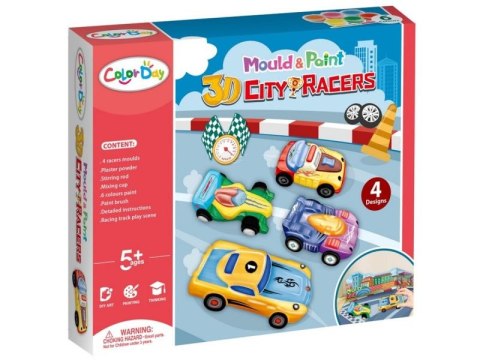 Kreatywny Zestaw Stwórz Odlew DIY MIEJSKIE WYŚCIGÓWKI, AUTA 3D, CITY RACERS 4 Sztuki Zrób To Sam