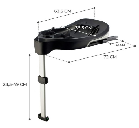 I-CARE I-SIZE + Baza Kinderkraft 40-87 cm (i-Size) RWF fotelik samochodowy - Cool Grey