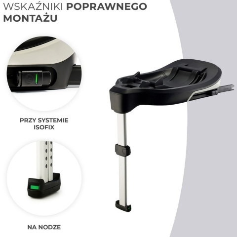 I-CARE I-SIZE + Baza Kinderkraft 40-87 cm (i-Size) RWF fotelik samochodowy - Graphite Black