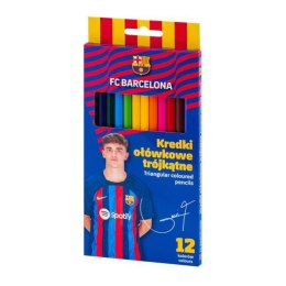 Kredki ołówkowe trójkątne FC Barcelona 12 kolorów