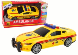 Sportowe Auto Ambulans Światła Dźwięk Żółty Napęd