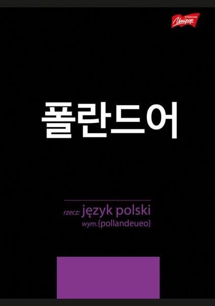 Zeszyt A5 60k linia laminowany JĘZYK POLSKI - ściąga K-POP p10 cena za 1szt