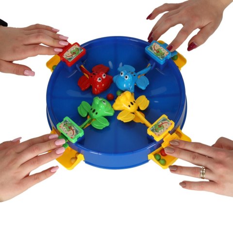 Gra zręcznościowa głodne żabki skaczące żaby 4 graczy 3+ XXL niebieska