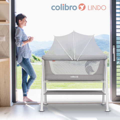 LINDO Colibro Łóżeczko dziecięce z materacem - Dove