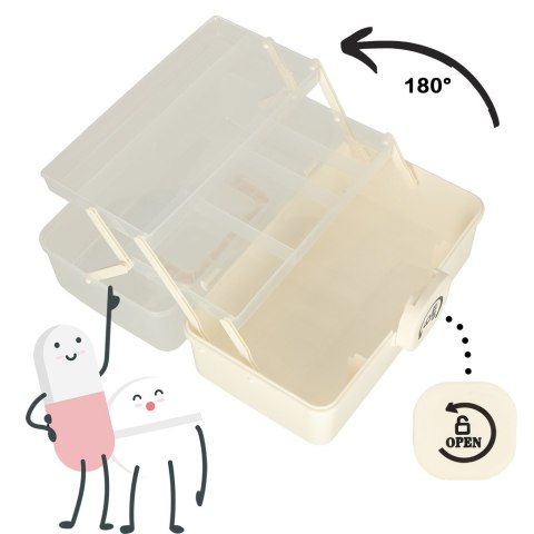 Organizer na leki pojemnik pudełko kasetka apteczka duży XXL na zamek skrzynka 34x19x22,5cm