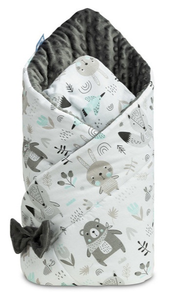 Rożek Becik Niemowlęcy Minky Sensillo - POLANA/GRAFITOWY 80X80