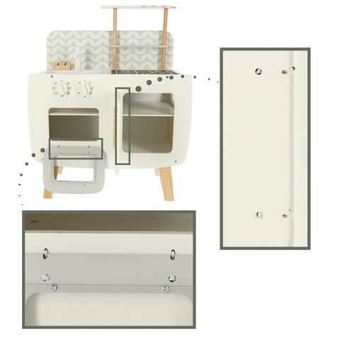Kuchnia dla dzieci drewniana MDF LULILO RETRO akcesoria 73cm