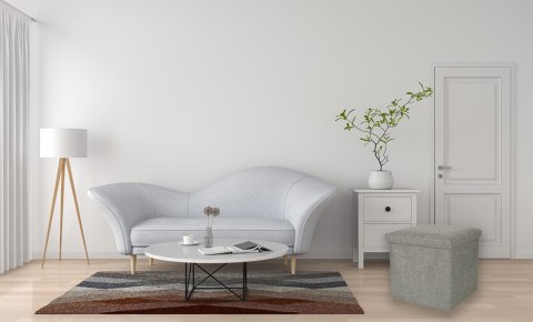 Puf składany ze schowkiem otwierany do siedzenia podnóżek szary 38x38x38cm