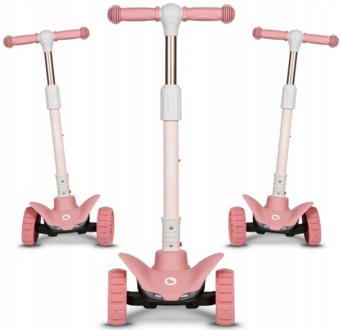 TIMMY Lionelo balansowa hulajnoga trójkołowa koła LED - Pink Rose