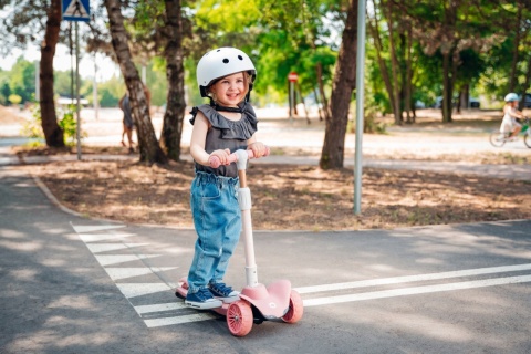 TIMMY Lionelo balansowa hulajnoga trójkołowa koła LED - Pink Rose