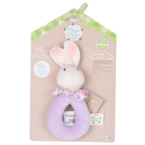 Meiya & Alvin - Grzechotka z gryzakiem z organicznego kauczuku Hevea Havah Bunny
