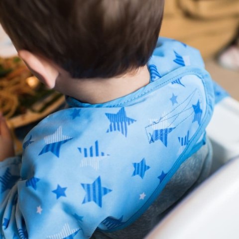 Tidy Tot - 2 śliniaki fartuszkowe z przyssawkami Cover & Catch Bib Stars & Fruits