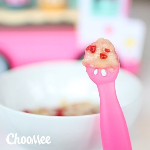 ChooMee Flexi Dip Pink & Purple 2 PACK Intuicyjna łyżeczka silikonowa niekapek do nauki jedzenia
