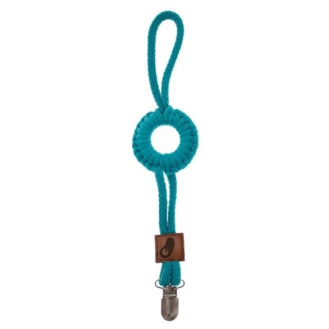 Hi Little One - sznurkowa zawieszka z kółkiem do smoczka Pacifier holder with RING Dark Teal