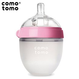 COMOTOMO - 2 antykolkowe butelki silikonowe MOM'S BREAST 150 ml Pink NEWBORN