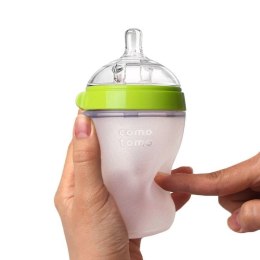 COMOTOMO - antykolkowa butelka silikonowa MOM'S BREAST 150 ml Green NEWBORN