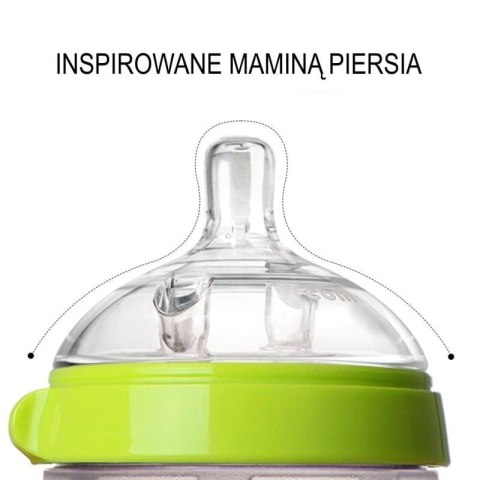 COMOTOMO - antykolkowa butelka silikonowa MOM'S BREAST 250 ml Green BABY