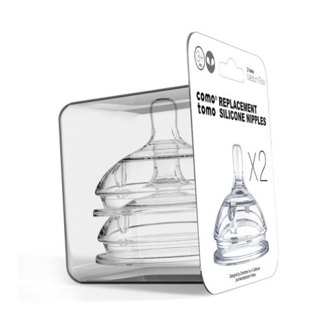 COMOTOMO - antykolkowe smoczki silikonowa MEDIUM FLOW 2 PACK