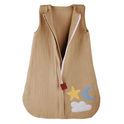 Hi Little One śpiworek do spania dla Noworodka TOG 1,0 BIO muślin DAY & NIGHT Beige S