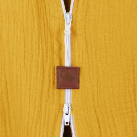 Hi Little One śpiworek do spania z nogawkami dla Niemowlaka TOG 1,0 BIO muślin ELEPHANT Mustard/Green Hunter roz M