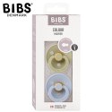 BIBS COLOUR 2-PACK KHAKI & DUSTY BLUE S Smoczek Uspokajający kauczuk Hevea