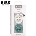 BIBS COLOUR 2-PACK WHITE & ISLAND SEA S Smoczek Uspokajający kauczuk Hevea