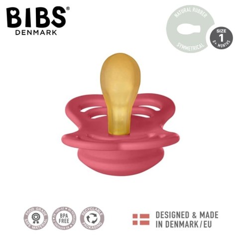 BIBS SUPREME CORAL S Smoczek symetryczny kauczuk Hevea