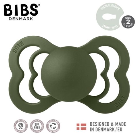 BIBS SUPREME GREEN HUNTER M Smoczek symetryczny kauczuk Hevea