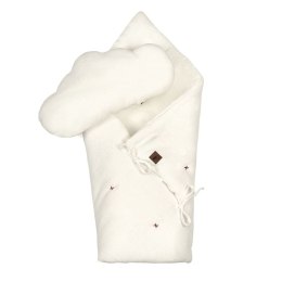 Hi Little One kołderka rożek z podusią z oddychającej organicznej BIO bawełny White