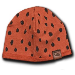 Hi Little One - zestaw spacerowy czapeczka, bandanka i zawieszka do smoczka z organicznej bawełny GOTS Leopard Rust
