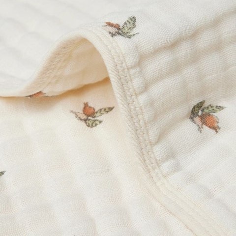 Jollein kocyk do wózka fotelika i kołyski 100x75 cm Dzikie Róże ROSEHIP