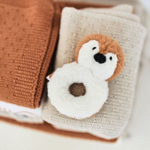 Jollein grzechotka dla Niemowlaka miękka Pingwinek PENGUIN Caramel