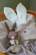 Hi Little One poszewka na pościel dla niemowląt z oddychającej organicznej BIO bawełny SLEEPY BUNNY Grey/Baby Blue