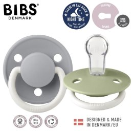 BIBS DE LUX 2-PACK SAGE NIGHT & CLOUD NIGHT Smoczek uspokajający silikonowy ONE SIZE