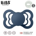 BIBS SUPREME 2-PACK CLOUD & STEEL BLUE M Smoczek symetryczny kauczuk Hevea