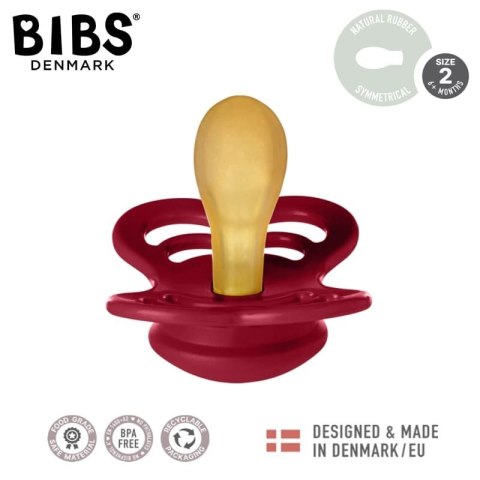 BIBS SUPREME 2-PACK CORAL & RUBY M Smoczek symetryczny kauczuk Hevea