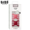 BIBS SUPREME 2-PACK CORAL & RUBY M Smoczek symetryczny kauczuk Hevea