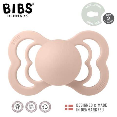 BIBS SUPREME 2-PACK IVORY & BLUSH M Smoczek symetryczny kauczuk Hevea