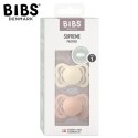 BIBS SUPREME 2-PACK IVORY & BLUSH S Smoczek symetryczny kauczuk Hevea