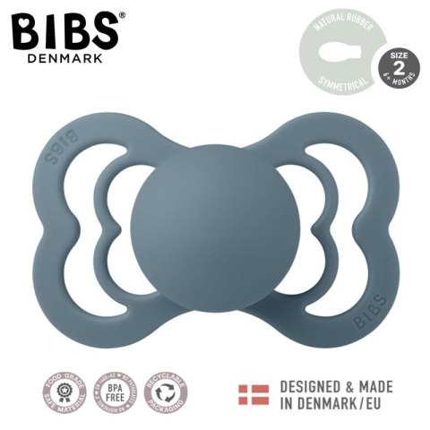 BIBS SUPREME 2-PACK MUSTARD & PETROL M Smoczek symetryczny kauczuk Hevea